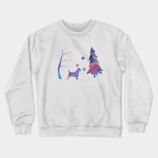 Cairn Terrier Art Snowflakes Winter Crewneck Sweatshirt